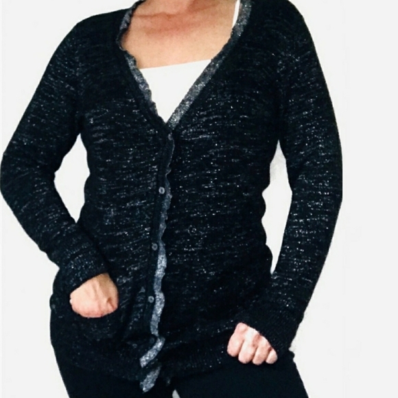 Victoria's Secret Sweaters - B2G1 Victoria's Secret Black Metallic Cardigan